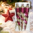 thumbnail image 1 of 3pcs Christmas Special Decorative Small Pendant Plastic Electroplating Painted Red Pendants Set, 1 of 6