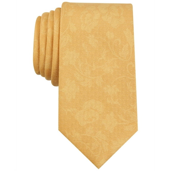Perry Ellis Mens Ruben Self-tied Necktie, Yellow, One Size