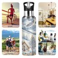 thumbnail image 7 of Yayeee 33oz Insulated Water Bottle Double Wall Stainless Steel with Flip Straw Lid, Blue Snowy Mountain, 7 of 7