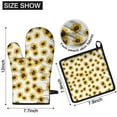 thumbnail image 6 of White Sunflower Kitchen Oven Mitt and Pot Holder Sets 2 Pcs for Baking, Cooking and Grilling, Heat Resistant Up To 392 °F, 6 of 7