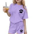 thumbnail image 2 of ITSAME Girls Outfit Sets, Loose Fit Crewneck T-Shirts and Shorts Summer Casual Fashion Clothes 2-Piece Purple Size 10, 2 of 7