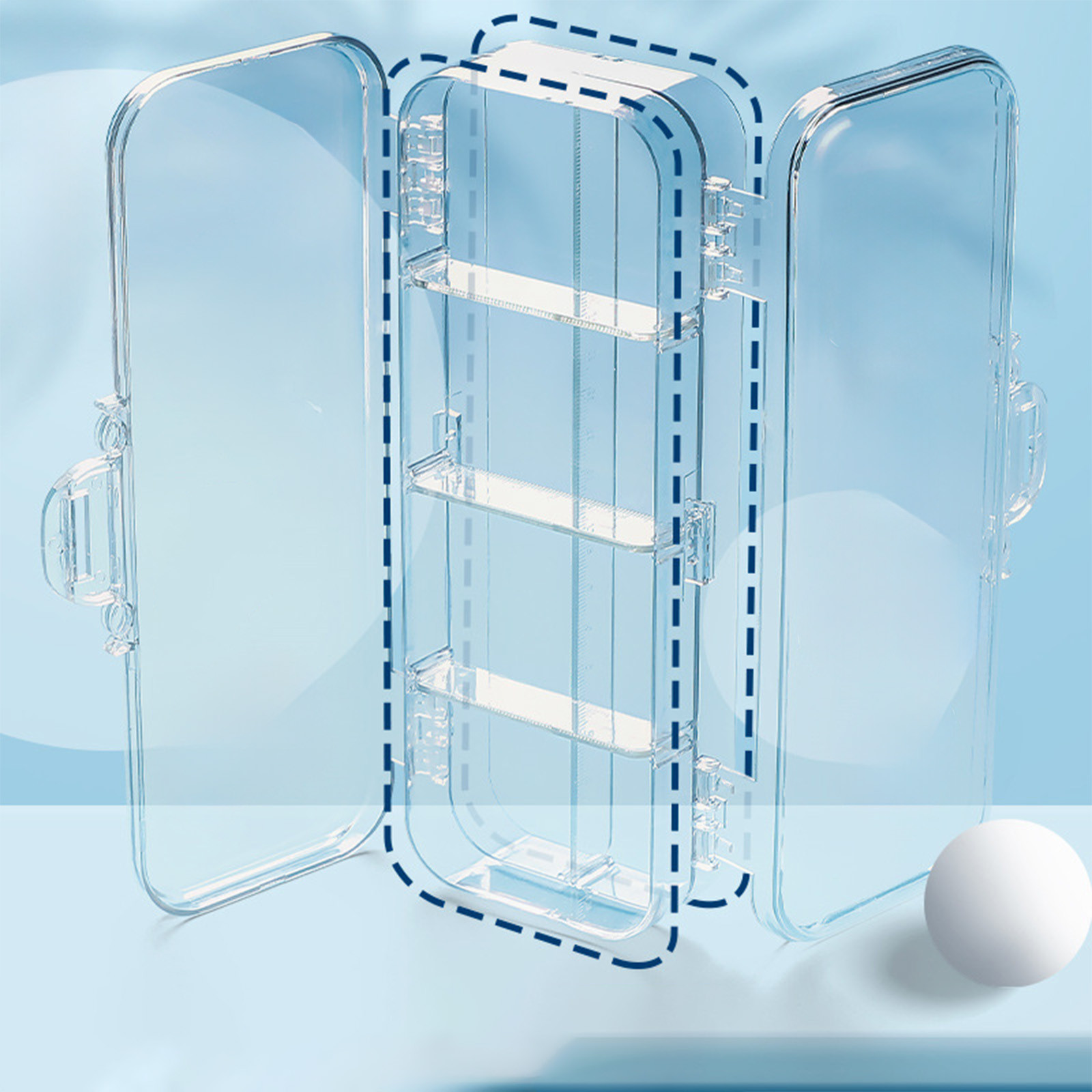 Cadorn Clear Pencil Box,Large Capacity Double Layer Desk Organizer,Stylish White Storage Case for Office Supplies,Home Organization and Stationery Accessories