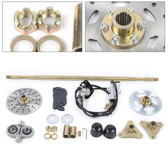 New Rear Axles Axle Live Hub Kit Brake Assembly T8f Chain For Mini Bike Atv Go Kart