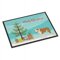 Carolines Treasures BB2980MAT English Bulldog Merry Christmas Tree Indoor or Outdoor Mat 18x27