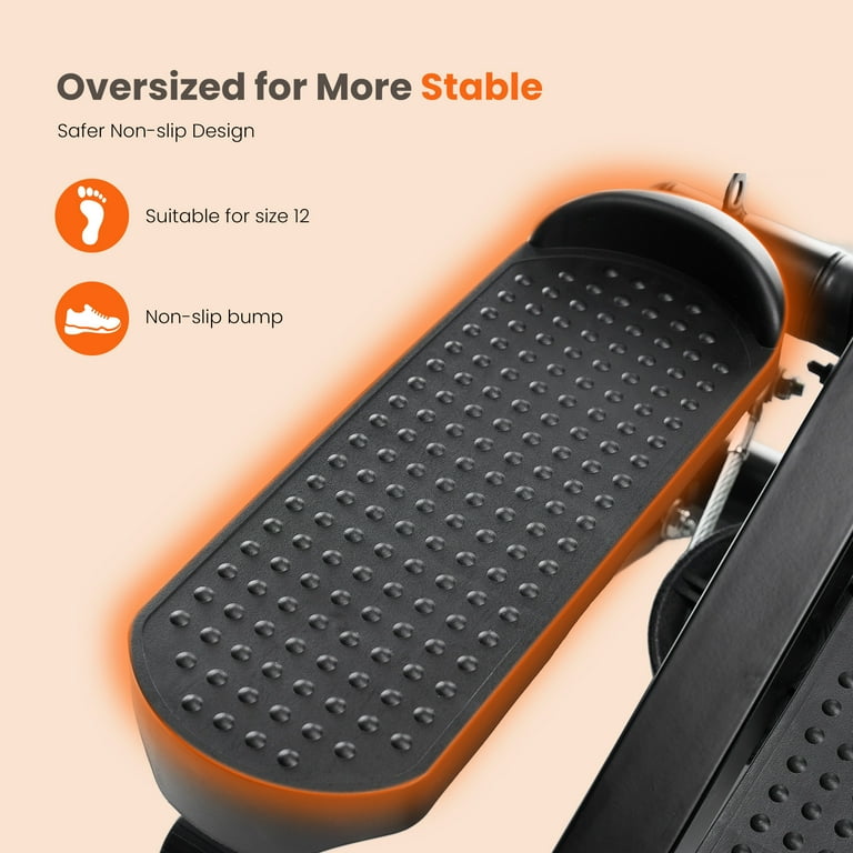 Soozier Mini Stepper avec bandes de résistance, marche d'escalier avec écran LCD pour salle de sport à domicile