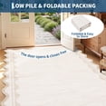 thumbnail image 5 of Hasoo 8' x 10' Beige Scalloped Washable Neutral Area Rug for Living Room Modern Geometric Accent Throw Carpet for Bedroom Non-Slip Floor Cover Room Home Decor, 5 of 7