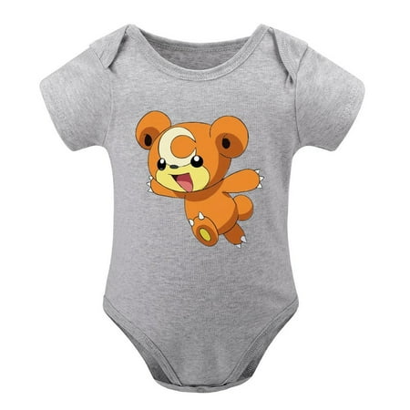 

Pokemon Newborn Gray Climbing Bodysuit Baby Boys&Girls Short Sleeve Tops 9 Months