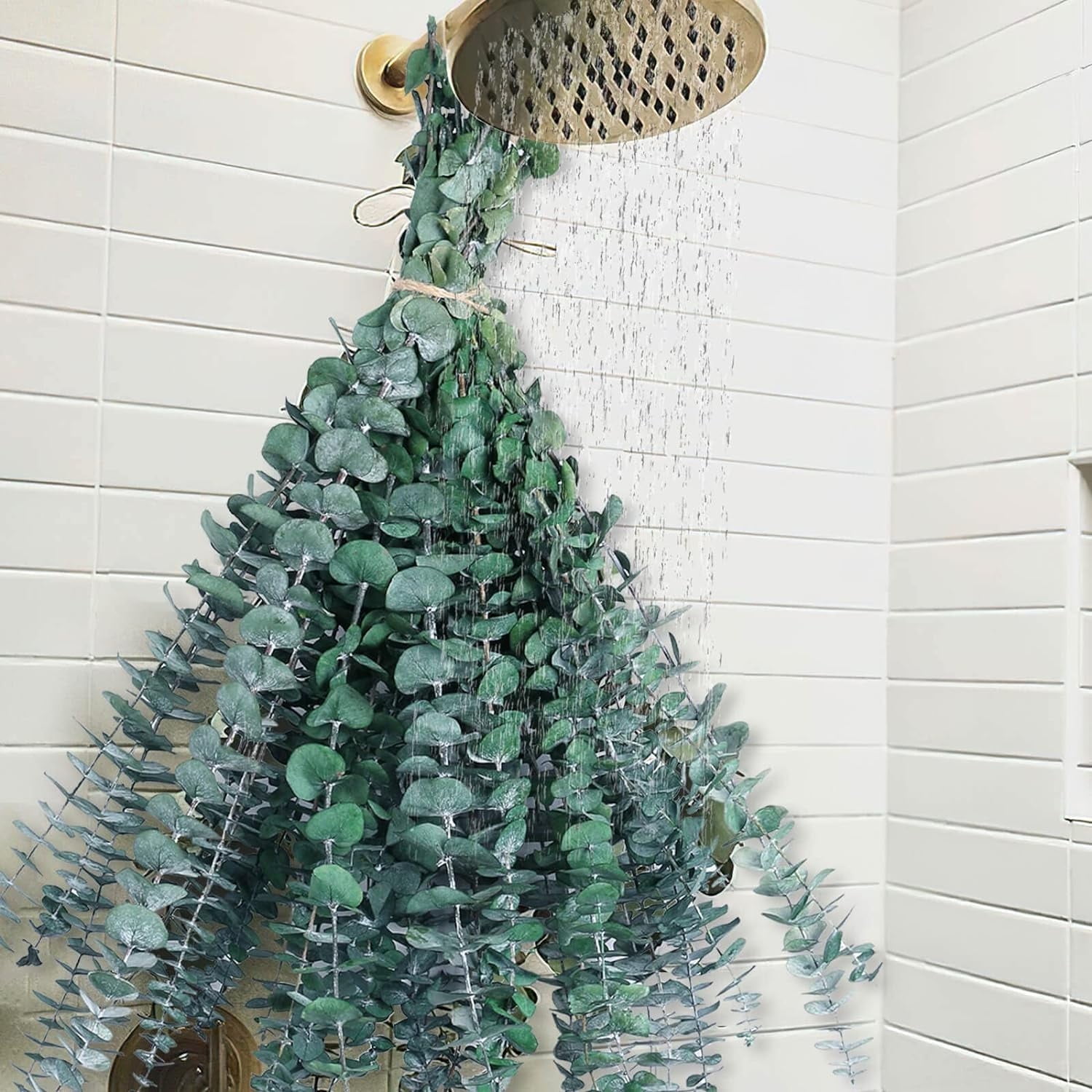16 PCS Dried Eucalyptus Stems for Shower - 17" Eucalyptus Stems Shower Plant, Fresh Real Eucalyptus Leaves for Shower Hanging, Home Bathroom Decor(2 Kinds)
