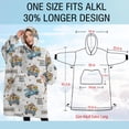 thumbnail image 4 of Oversized Wearable Blanket Hoodie,White Highland Cow Blue Truck Pattern Sherpa Blanket Hoodie with Super Pockets,Super Warm Fuzzy Pullover for Women & Men, 4 of 6