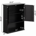 thumbnail image 7 of Wall Mount Bathroom Cabinet Wooden Medicine Cabinet Storage Organizer Double Door with 2 Shelves, and Open Display Shelf, 7 of 7
