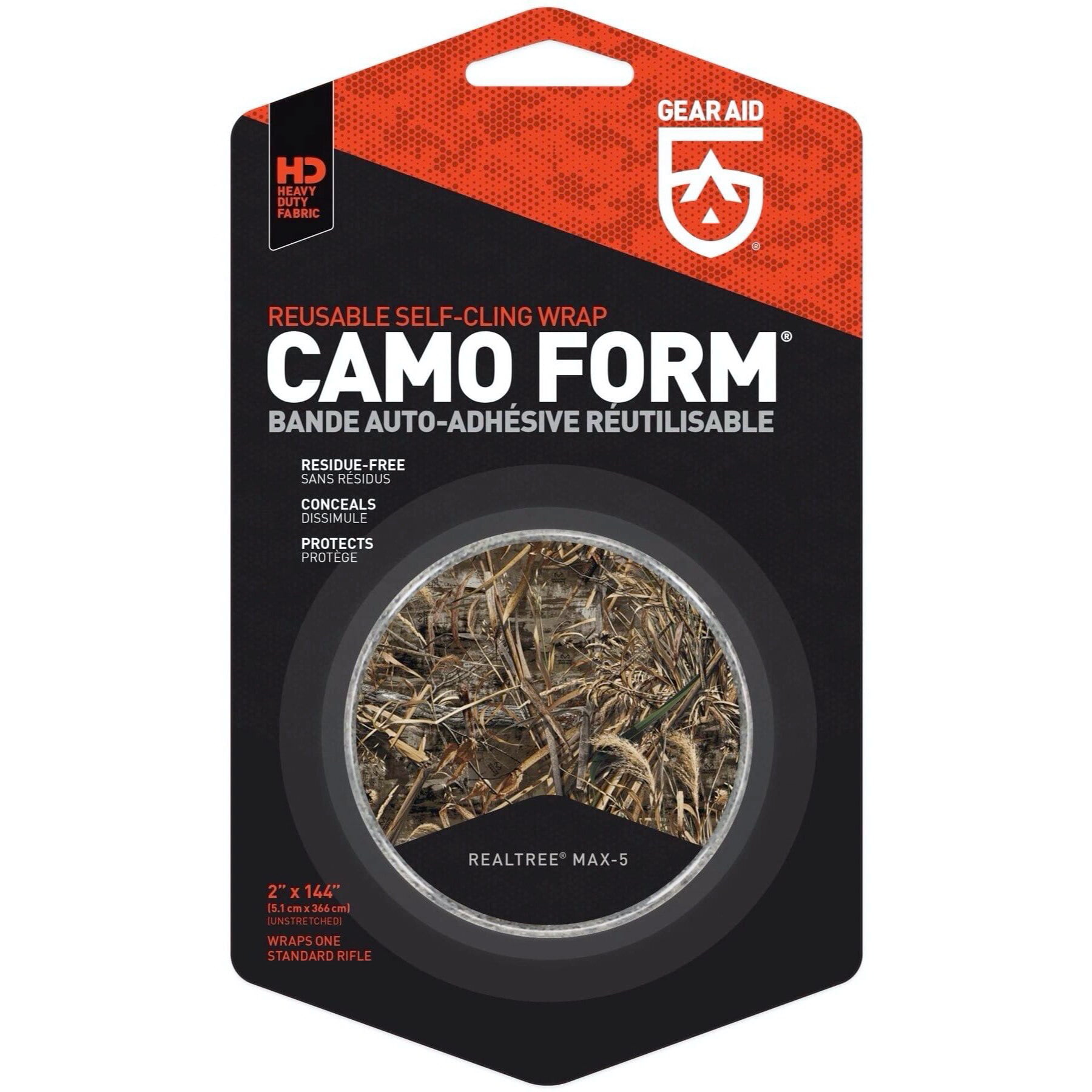 McNett Camo Form 2" x 144" Reusable Heavy-Duty Fabric Wrap Realtree Max 5 