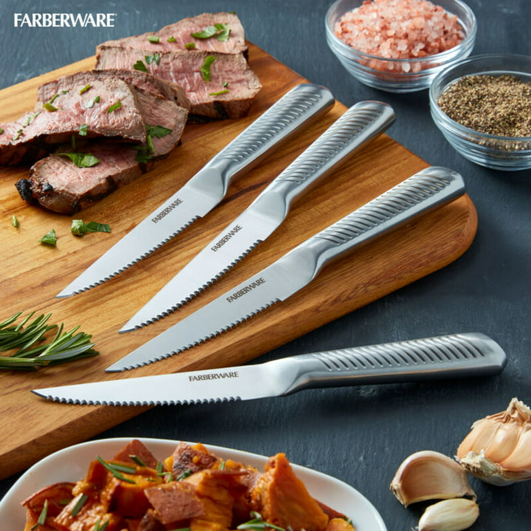 GPED Steak Knives Set of 4, 4.5-inch Serrated Steak Knife Set, Ultra Sharp  Stainless Steel Triple Rivet Collection Kitchen Steak Knife Set, Non-Stick