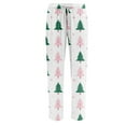 thumbnail image 3 of Fabrcox Fall Pajama Pants for Men Christmas Elastic Waist Drawstring Pj Pants Christmas Santa Claus Elk Xmas Print Casual Soft Wide Leg Sleepwear Pants White XL, 3 of 4