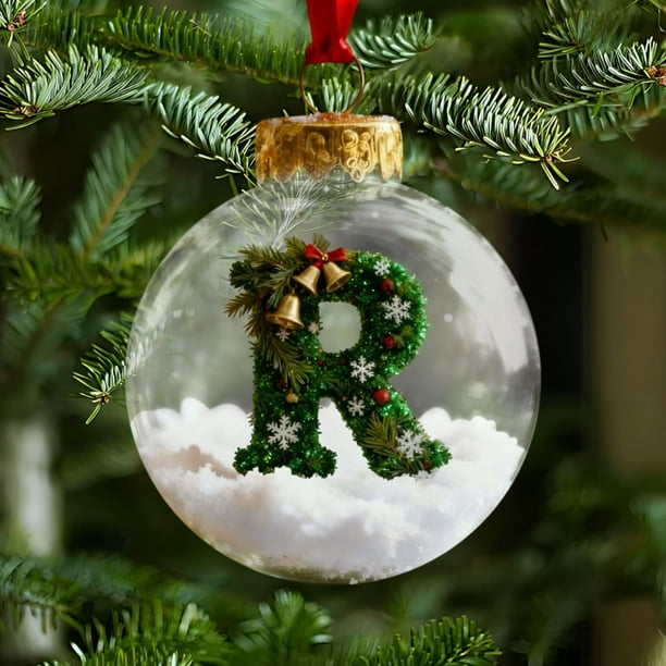 Adornos navideños, adornos navideños, regalos navideños, colgante de bola con letra navideña, bola decorativa