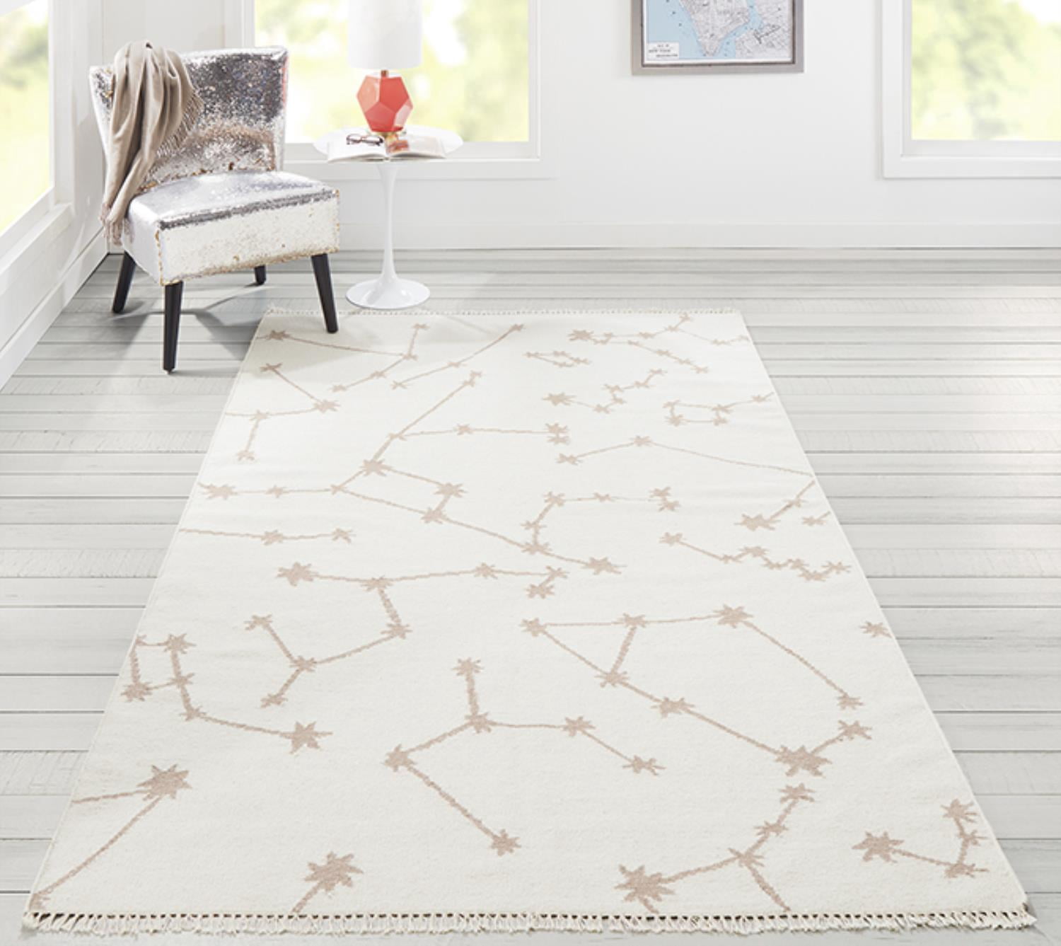 Momeni Geometric Contemporary Runner Rugs,White/Pink,27.60" x 96.00"