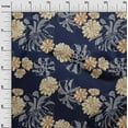 thumbnail image 3 of oneOone Cotton Silk Dark Blue Fabric Floral With Lines Quilting Supplies Print Sewing Fabric By The Yard 42 Inch Wide, 3 of 4