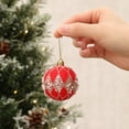 thumbnail image 5 of WWG Christmas Tree Ornaments Set, Flock Christmas Balls Decorations, 6Pcs Christmas Tree Hanging Ornaments with Caps and Rope, for Christmas Tree Holiday Decor, Indoor Christmas Decorations, 5 of 9