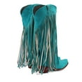 thumbnail image 6 of Sky Blue Women Boots With Metallic Finish Comfortable For Evening Wear, 6 of 6