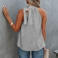 thumbnail image 3 of European Women Summer Leopard Print Sleeveless Neck Bow Vest Top, XXL, Grey, 3 of 5
