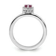 thumbnail image 2 of 925 Sterling Silver Stackable Expressions Cr. Ruby Heart Diamond Ring Size: 8; for Adults and Teens; for Women and Men, 2 of 5