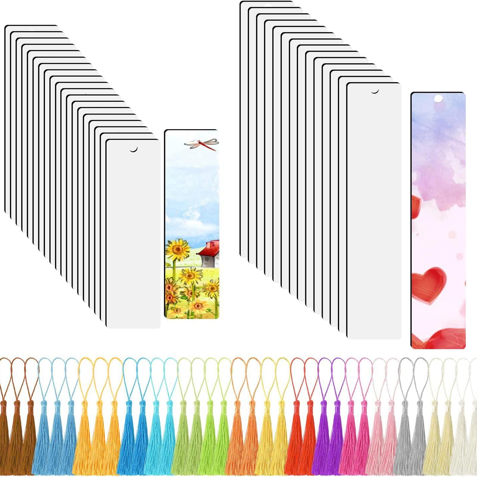 FVDPWYE Blank White Bookmarks with Tassels White Bookmarks Crafting for Hanging Ornament