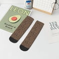 thumbnail image 7 of Pofeuu Brown Leopard Print 30cm Socks, Adult Running Hiking Socks for Youth and Adult, 7 of 7