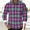 thumbnail image 6 of RongHuan Flannel Shirts for Men Lightweight Long Sleeve Plaid Business Shirt Casual Comfy Button Down Lapel Tshirt, 6 of 8