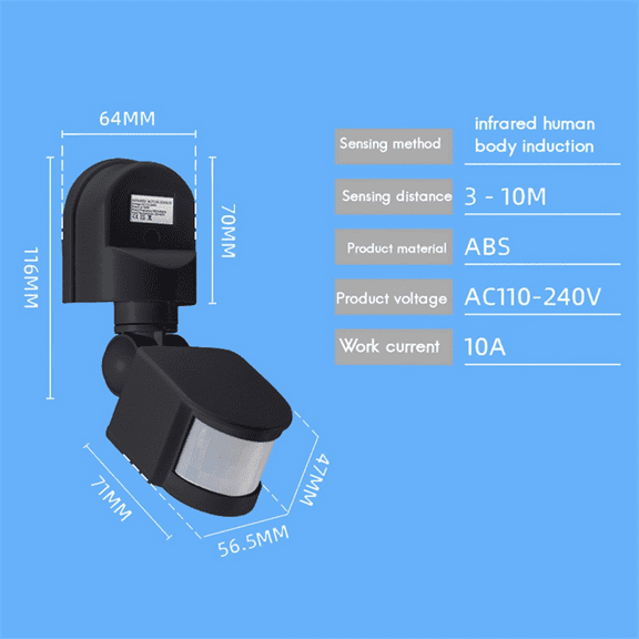 AC110-240V Motion Sensor Automatic Infrared Light Sensor Movement Detector Outdoor Light Switch Human Presence Sensor A