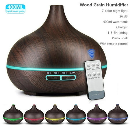 

400ML USB Electric Humidifier Essential Aroma Oil Diffuser Ultrasonic Xaomi Wood Grain Air Humidifier USB Mist Maker LED Light