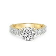 thumbnail image 3 of 3 Carat IGI Certified Round Shape Lab Grown Diamond Engagement Ring | 14K Yellow Gold | Lillian Eternity Oval Shape Side Lab Diamond Ring | FG-VS1-VS2 Quality Friendly Diamonds, 3 of 5