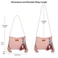 thumbnail image 2 of Wrangler Women Shoulder Crossbody Bag, Medium Western Fringe Hobo Purse, Pink, 2 of 6