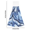 thumbnail image 2 of Haosy 2 Pack Kitchen Wash Cloths with Hanging Loops Absorbent Absorbent Quick Drying Hand Towels, Blue Black White Marble, 2 of 7