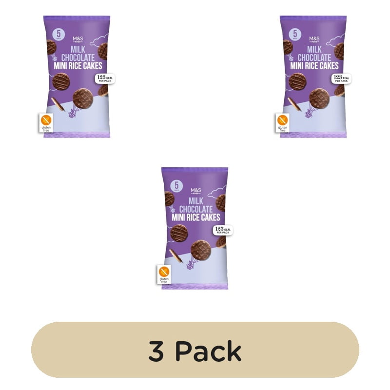 M&S 5 Milk Chocolate Mini Rice Cakes 125g, British Import (Pack of 3)