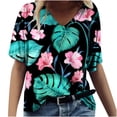 thumbnail image 1 of T-shirts Graphiques pour Femmes Mode Femmes Impression Décontractée Col en V Manches Courtes T-Shirt Ample Hauts T-Shirts à Manches Courtes pour Femmes Hauts à Manches Courtes pour Femmes T-Shirts Sois Gentille pour Femmes, 1 of 4