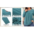 thumbnail image 6 of WellSize Plus Size Women Blouses Lace Long Sleeve Boho Tops Crew Neck Fall Shirts Trendy Tunic Blouses, 6 of 9