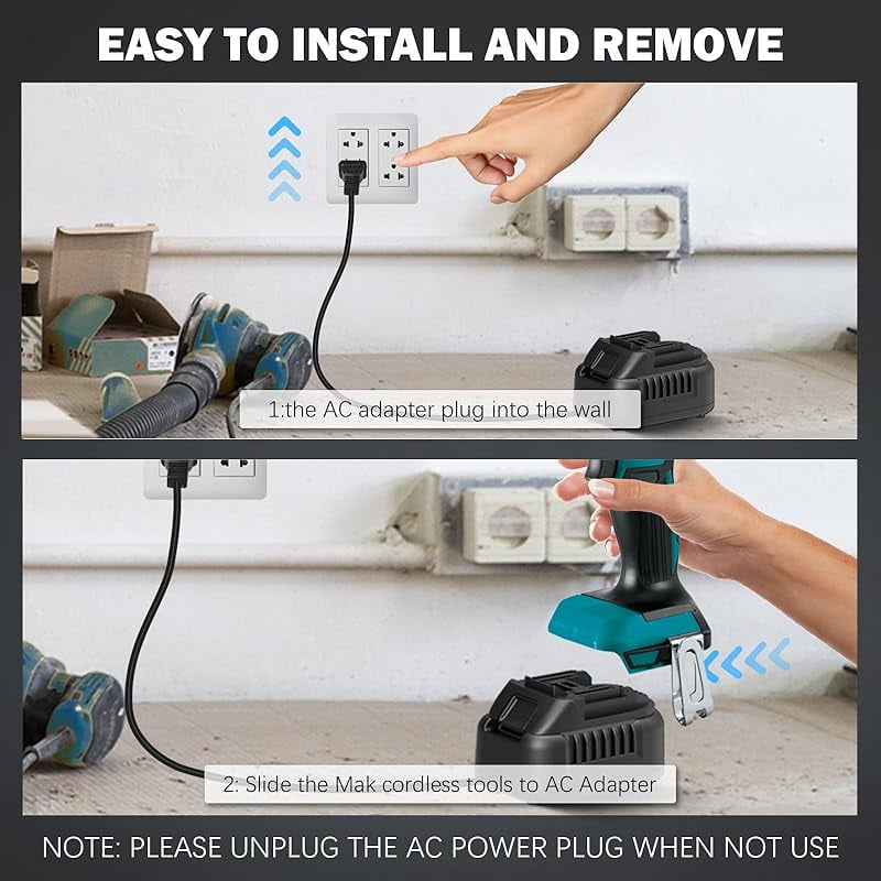 500W AC to DC Converter for Ma*kita 18V Cordless Tools, 110V to 20V AC/DC Adapter Power Supply, AC Plug Transformer Adapter