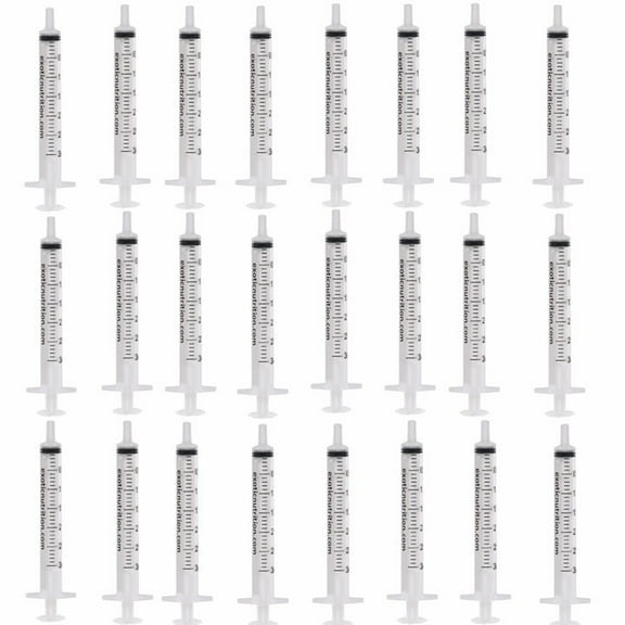 3 ml Slip Tip - 24 Pack - Silicone Syringes for Handfeeding Animals, and More