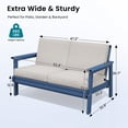thumbnail image 2 of SERWALL Outdoor HDPE Patio Loveseat Sofa with Cushion,Weather-Resistant Patio Furniture for Poolside, Patio, Balcony, Porch & Backyard, Blue / Khaki, 2 of 8