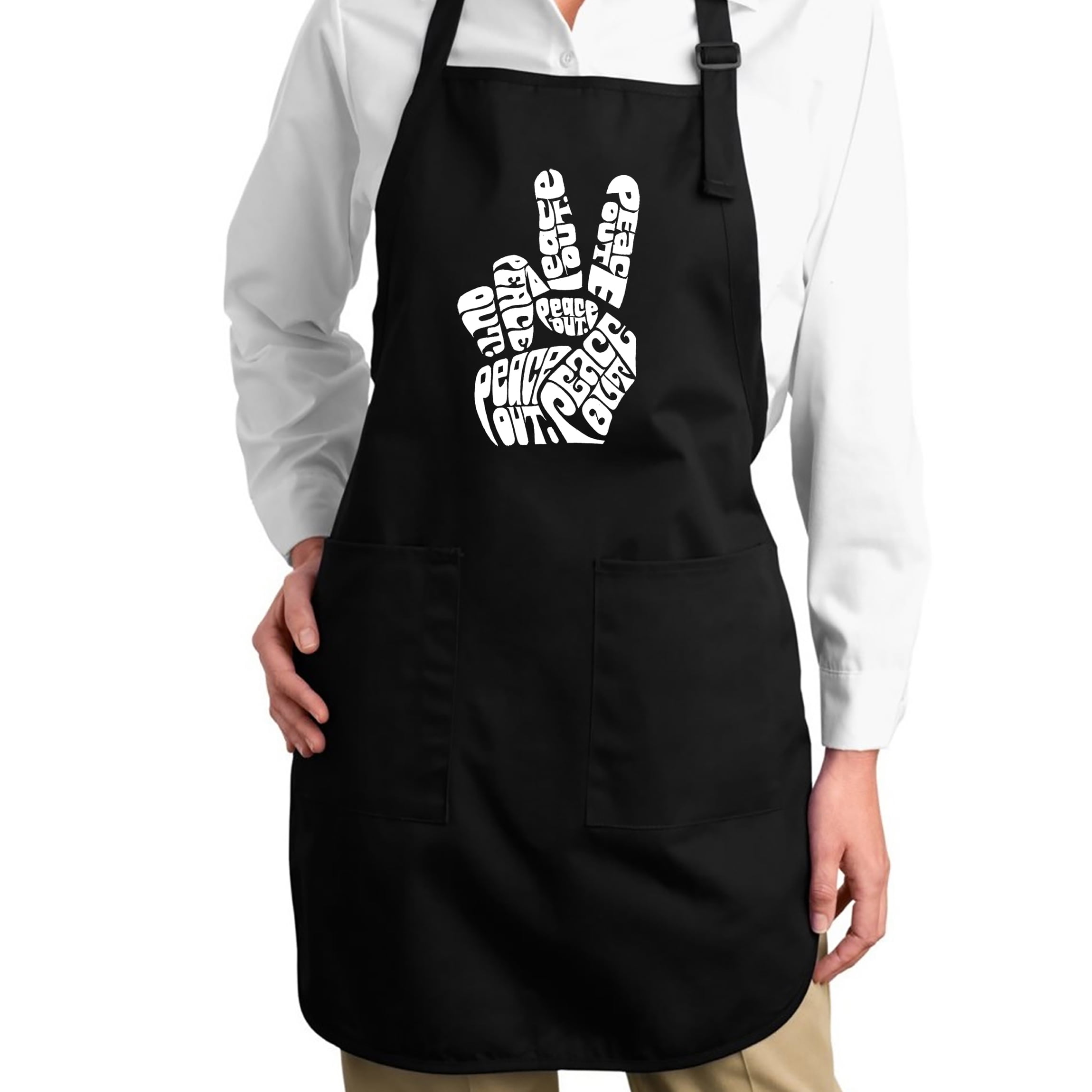 Full Length Word Art Apron Peace Out