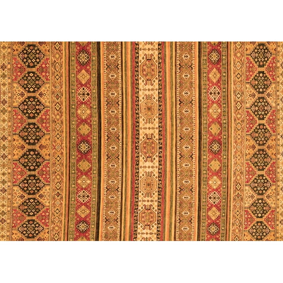 Ahgly Company Indoor Rectangle Abstract Orange Modern Area Rugs, 7' x 10'