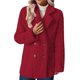 thumbnail image 1 of Abrigo de Felpa para Mujer, Cómodo, Informal, Cálido, con Cuello de Traje, Cruzado, Medio. Vino Tinto XL, 1 of 10