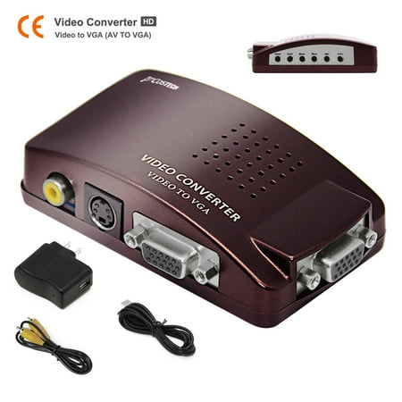 S-video Component Video Converter - Costech AV/ S-Video/ VGA 3 in 1 to VGA Output, HD 1080P TV AV HDTV Video Cable Converter Adapter Plug and Play for HDTVs, monitors, displayers,Laptop Desktop Computer DVD DVR VCR