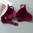thumbnail image 2 of Pejock Everyday Bras for Women, Women's Ultimate Comfort Lift Wirefree Bra Print Gathered Together Daily Bra Underwear No Rims Bras No Underwire Wine Cup Size 38/85A, 2 of 4