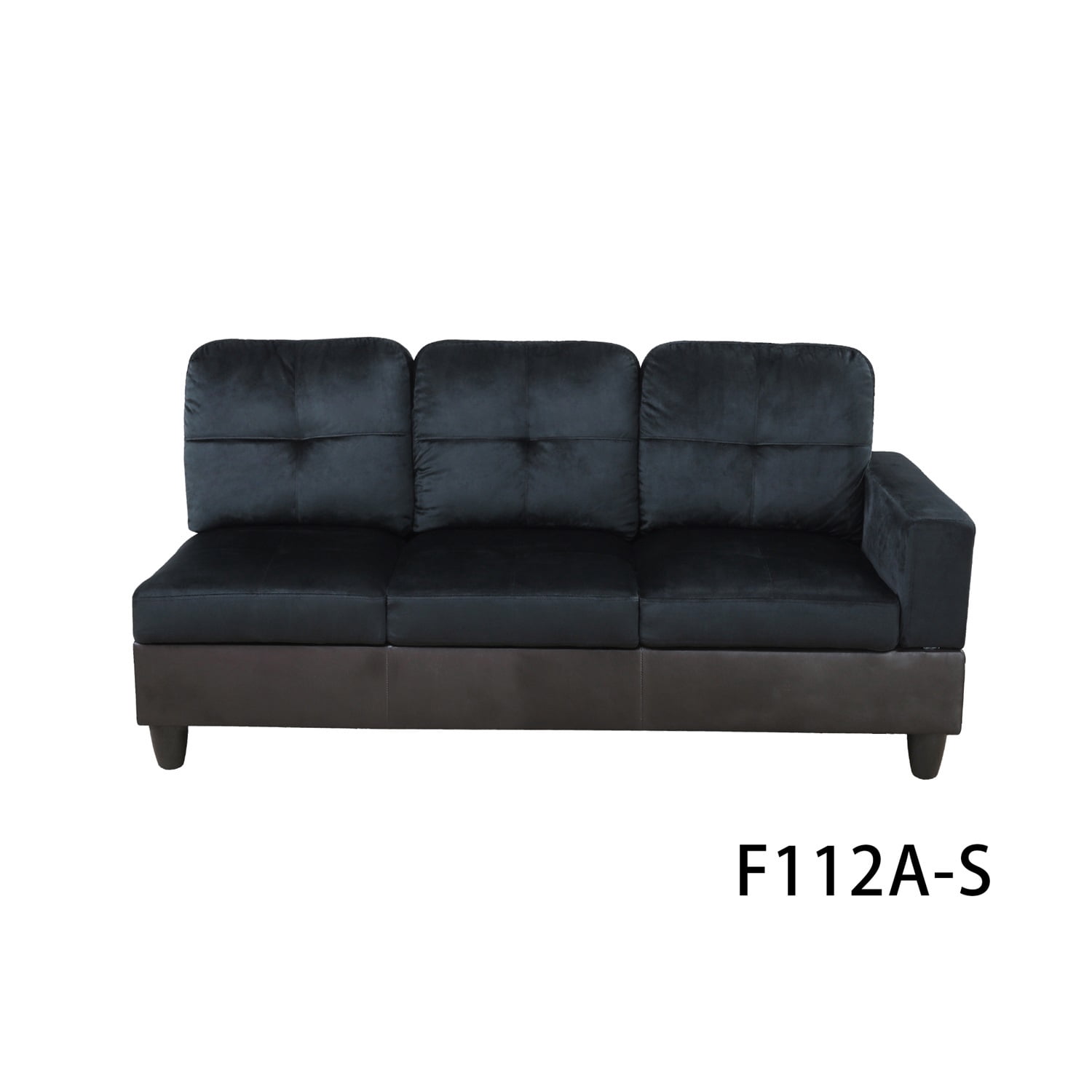 Hommoo Lint & PVC L-Shaped Sectional Couch and Sofa Set, Modern Living Room Furniture Set, Left Side, Dark Blue And Brown