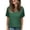 02_Dark Green, variant on Womens Tops Dressy V Neck T Shirts Trendy Short Sleeve Summer 2025 Leopard Print Blouses L YH001