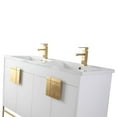 thumbnail image 4 of Fine Fixtures - Modern White 48" Bathroom Vanity Set, Satin Brass Hardware, Vitreous China Sink Top, 4 of 4