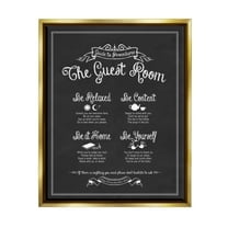 Stupell Industries The Guest Room Guide Metallic Gold Framed Floating Canvas Wall Art, 24x30, by Lettered and Lined