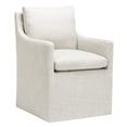 thumbnail image 4 of Contemporary Linen Upholstered Armchair with Soft Cushion and Casters for Living Room,Home Office,or Reading Nook,Set of 4, 4 of 5