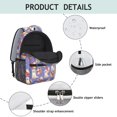 thumbnail image 3 of Golden Retriever and Floral Purple Backpack for School, Cute School Bag with Adjustable Shoulder Straps and Padded Back, 15.3"x11"x6.7", 3 of 4