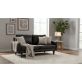 thumbnail image 2 of Pemberly Row Faux Leather Sofa Mid-Century Couch for Living Room/Office-Black, 2 of 13